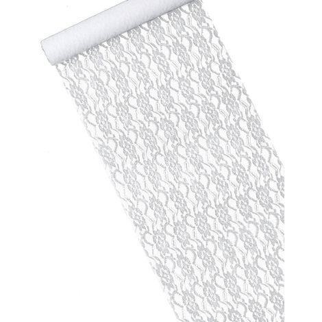 Chemin de table en dentelle blanche 30 cm x 5 m (1/3)