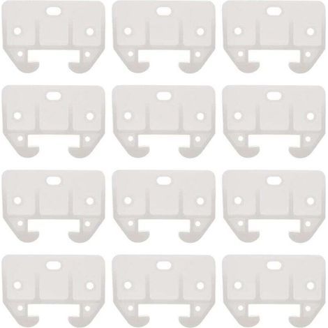 12Pcs Guide de Rail de Tiroir en Plastique Blanc Guide de Tiroir de Commode Pièces de Glissières de Remplacement de Meubles pour Commodes Huches Table de Chevet Et Systèmes de (1/5)