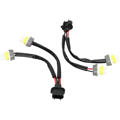 2 Pièces H13 9008 Mâle vers 9005 9006 Femelle Adaptateur de Faisceau de Câblage de Phares-répartiteur 2 Voies WireTruck Pickup LED, Prise et Installation Faciles (1/5)