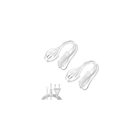 2X1,8m DIY Type C Prise EuropéEnne, Euro CâBle d'alimentation avec Interrupteur, Rallonge Électrique Transparente à 2 Broches, CâBle de Lampe avec Interrupteur, 230 V, pour DIY Luminaires (1/5)