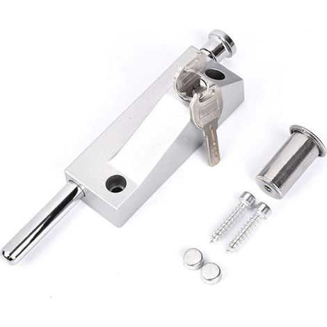 Multifunctional Door Lock - For Garage Doors - Universal Door Lock - With 2 Keys - For Indoor and Outdoor Use - Matte Silver