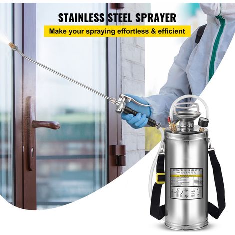 Pulvérisateur en acier inoxydable 8L pour jardinage domestique et nettoyage sol, idéal secteurs industrie agriculture commerce médical (1/5)