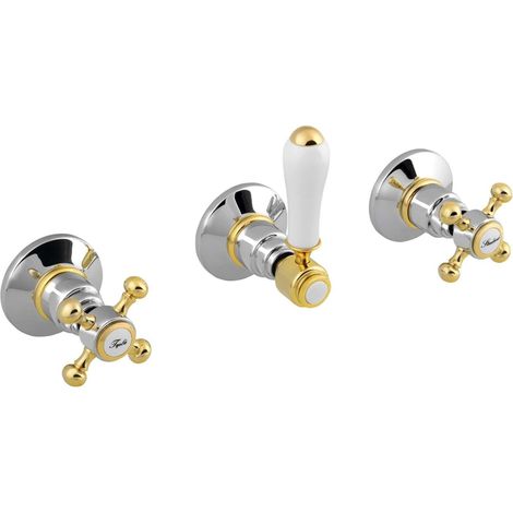Sapho Reitano Rubinetteria Antea - Unterputzarmatur, für 2 Verbraucher, Chrom/Gold SET305-102 (1/5)