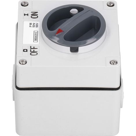 Wasserdichter Außenschalter, staubdicht, isolierend, Drehschalter mit Ein/Aus-Anzeige, 500 V (3P10A) (1/5)