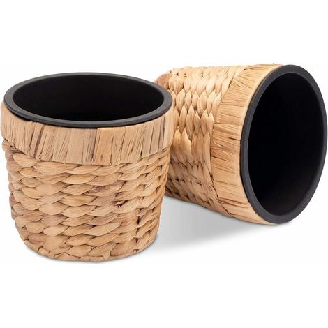 Rund geflochtener Blumentopf aus Seegras mit stabilem Kunststoffeinsatz zum Bepflanzen - Flowerpot (1/5)