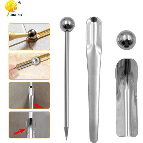Kit d'outils pour jointoiement, outil de nettoyage et de pressage du joint, kit de jointoiement d'angle, boule de jointoiement, cône de nettoyage du joint, couteau à crochet pour jointoiement (1/5)