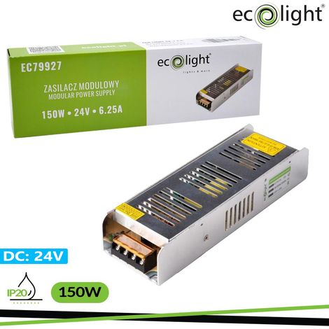ALIMENTATORE 24V 150W 6,25A SLIM IP20 200X60X40MM (1/3)