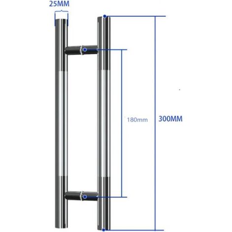 Manija de acero inoxidable resistente estilo granero para puerta corrediza de baño con ducha, de doble cara, para puertas de vidrio y madera. (1/4)