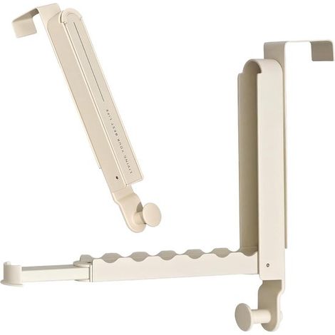 Stendibiancheria con ganci per montaggio su porta, 25 cm, bianco latte (1/5)