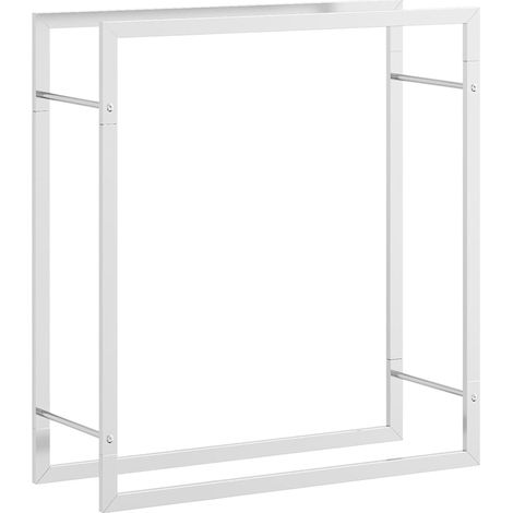 Maison Exclusive - Estante para leña acero inoxidable 80x28x86 cm