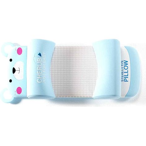 Perna pentru bebelusi QttvbTna, modèle conformare cap, latex, bumbac, albastru (1/5)