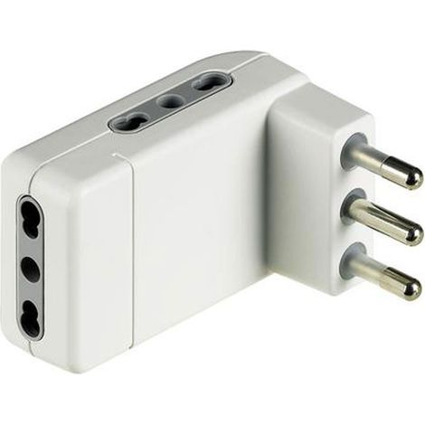 Adattatore Corner 3 Prese Bipasso Spina 16A Bianco Kit (Bticino Cod. S3606De)