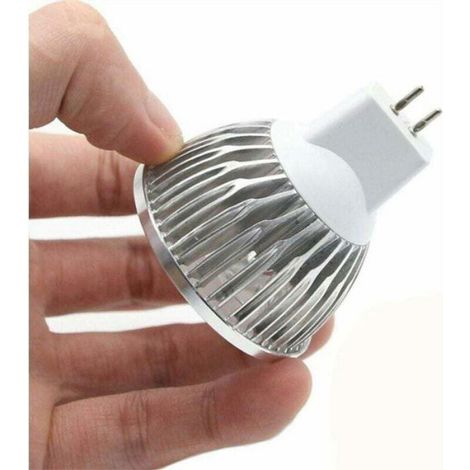 Ampoule Led Mr16 - 3 W - 12 V - Blanc Chaud - Pour Eclairage Encastré Et Paysager - Lot De 10 (1/4)