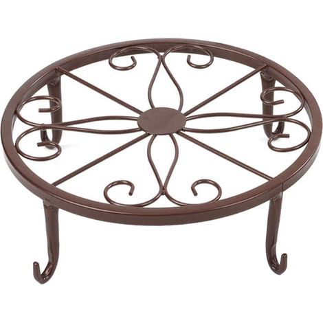 Support métal classique pour pots de fleurs, socle décoratif intérieur extérieur, support de jardin (1/5)