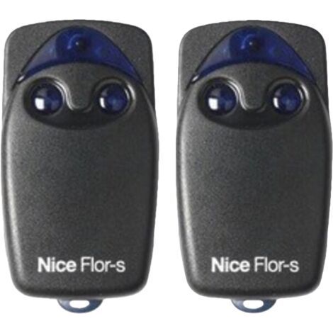 Télécommande compatible avec Nice FLo2r-s – 2 touches – Rolling code 433 – Coque noire (1/2)