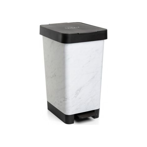 Poubelle à pédale 30L – Ouverture automatique par pédale – Charnière métallique cachée – Pour salle de bain – Ta-Tay