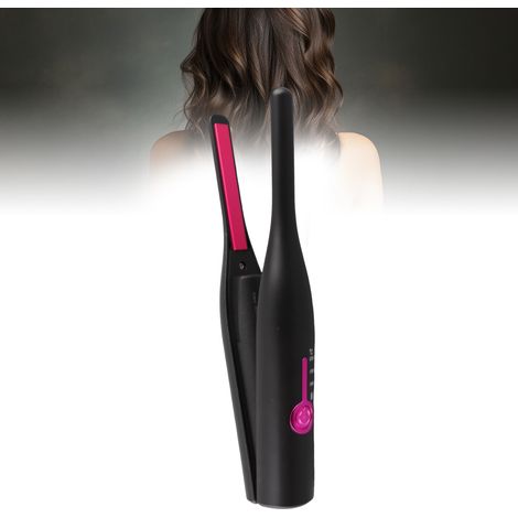 Fer à lisser crayon PTC à chauffage rapide, sans fil, petit lisseur/boucleur pour tous types de cheveux, noir