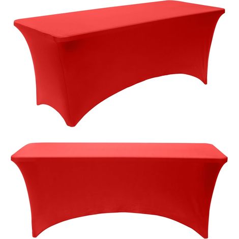 Nappe pour tables de 244 cm – convient à une utilisation intérieure et extérieure – rouge – lot de deux pièces