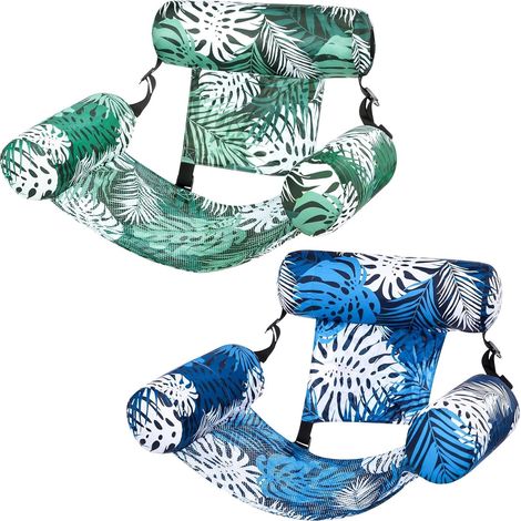2 Pièces Fauteuil de Piscine Gonflable pour Adulte Fauteuil Gonflable Piscine Chaise Flottante Piscine Hamac Flottant Piscine Chaise Flottante Matelas Gonflable Piscine pour Fêtes Été Plage Lac Aquati