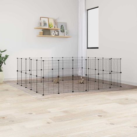 Jaula para mascotas con 44 paneles y puerta 35 x 35 cm negro 020041584