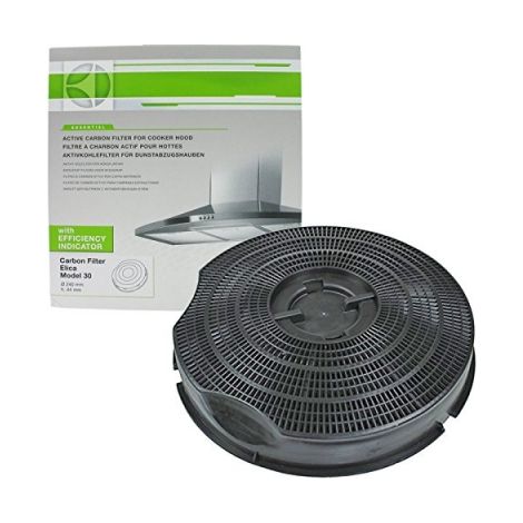 Filtro de carbón original para campana extractora Philips Whirlpool AKG AKB AKR G2P tipo 30 (235 mm x 46 mm)