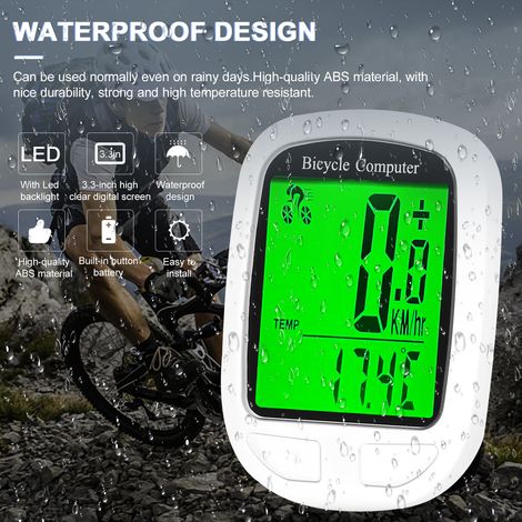 Compteur de vélo sans fil, compteur de vitesse, odomètre, multifonctionnel, étanche avec rétroéclairage, réveil automatique (1/5)