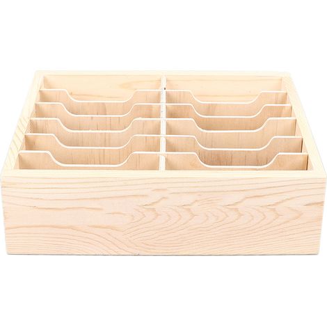 FTVOGUE Scatola per cellulari, organizer in legno con 12 scomparti per aula e ufficio, custodia da scrivania in legno di pino, 21 x 15 x 8,6 cm