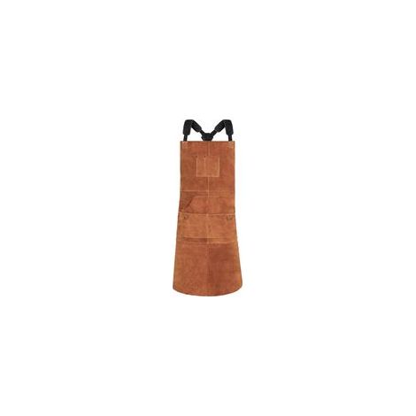 Tablier de Soudeur avec 6 Poches, Tablier de Travail en Cuir Anti-Chaleur Ignifuge, Réglable de M à XXXL, Parfait pour Forgeron, Mécanicien, Atelier (1/5)