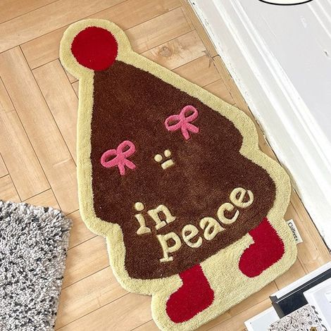 Tapis de salle de bain motif sapin de Noël, tapis vert absorbant et lavable, tapis de bain antidérapant, tapis de porte de Noël doux, épais et durable pour décoration de Noël (50 x 85 cm) (1/4)