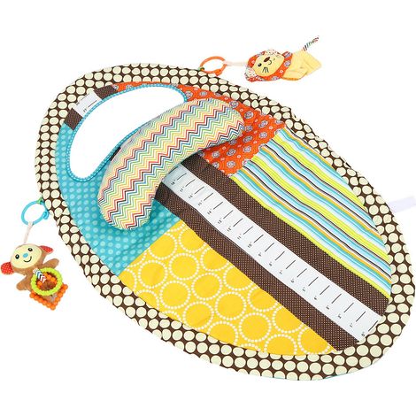 Couverture de jeu pour bébé avec miroir, coussin, tapis d'éveil, tapis de jeu ovale (1/5)