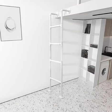 Escalera de escape de incendios para pozo de ventana, escalera metálica para cama alta, escalera de hierro forjado resistente para litera montada en la pared, escaleras de escalada para interiores y e (1/5)