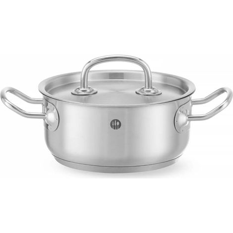 Kitchen Line niedriger Topf mit Deckel 1,5 l Durchmesser 160 x 75 h - Hendi 836002 (1/5)