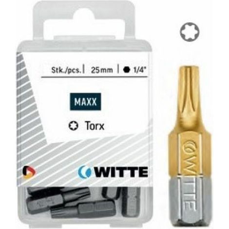 Punte in plastica WITTE da 25 mm (T 40 TIN) per viti e legno. (1/2)