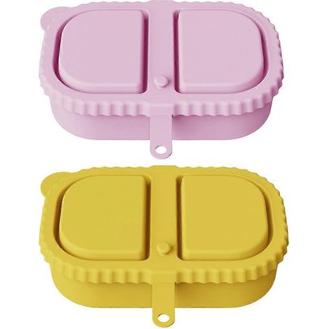 Boîtes à goûter en silicone, boîtes compartimentées réutilisables avec couvercles, récipients pour fruits, vinaigrettes et assaisonnements (1/5)