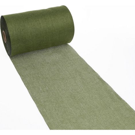 Deko AS GmbH Runner da Tavolo Shabby Chic in Effetto Lino 20 cm – Colore: Verde Oliva – 5 m – 69 – 200 – 5 di 32 (1/4)