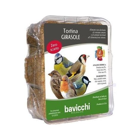 TORTINA GIRASOLE PER UCCELLI  SELVATICI DA 315G DI BAVICCHI