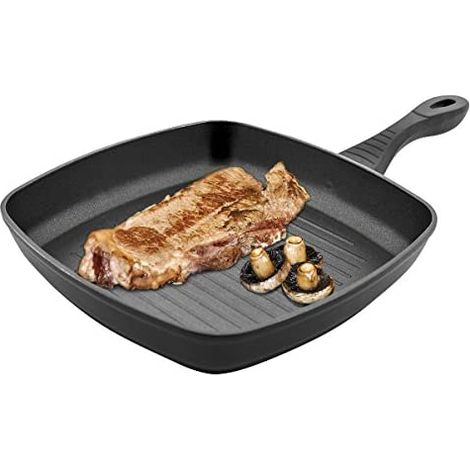 Sartén antiadherente de inducción Jata G28, parrilla de aluminio forjado, apta para todo tipo de placas de cocina, incluida la d (1/4)
