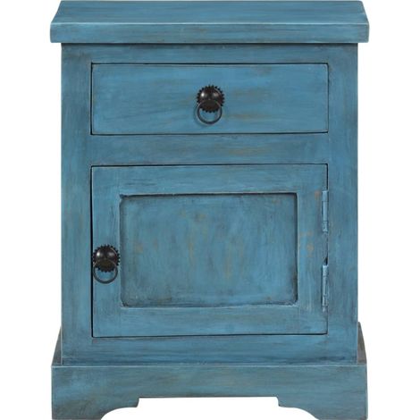 Maison Exclusive - Nachttisch Massivholz Mango 40x30x50 cm Blau