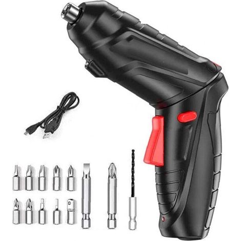 Perceuse portative tournevis électrique sans fil avec poignée pour l'entretien Rotatif 16PCS Résistance à la corrosion