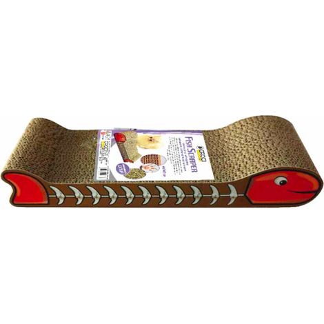 Set 6 pezzi Tiragraffi Cartone modello Fish cm 44 con con Catnip