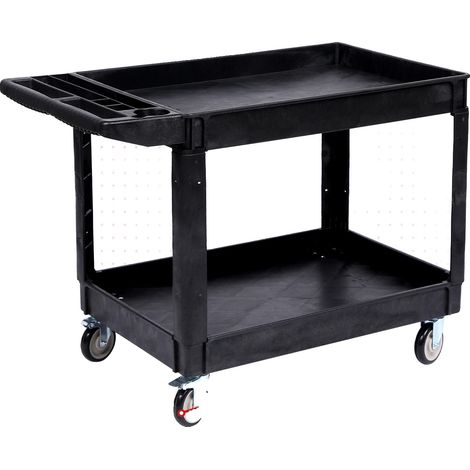 Carrello multiuso, robusto, con ruote piroettanti, colore nero. (1/2)