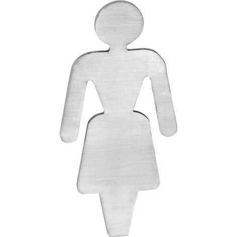 Plaque de porte de toilettes pour dames, 80x35x2mm, acier inoxydable mat
