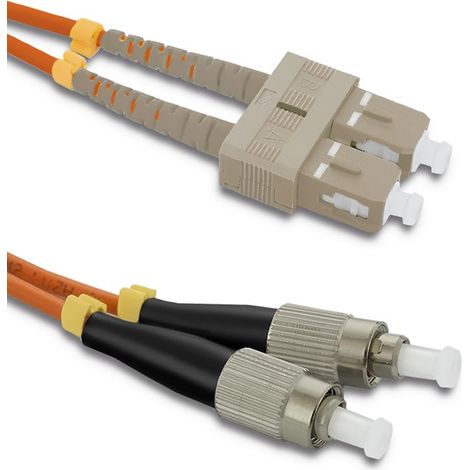 Qoltec Glasfaser-Patchkabel SC/UPC - FC/UPC Multimode 50/125 OM2 Duplex 1 m (1/3)