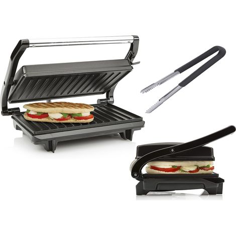 Elektro Kontaktgrill, Low Fat Multigrill 700Watt, 22,5x14cm, mit Grillzange (1/5)