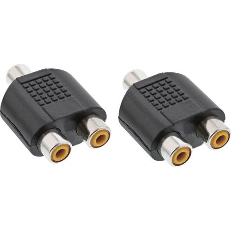 Set da 2pz adattatore sdoppiatore convertitore audio jack rca femmina femmina (1/3)