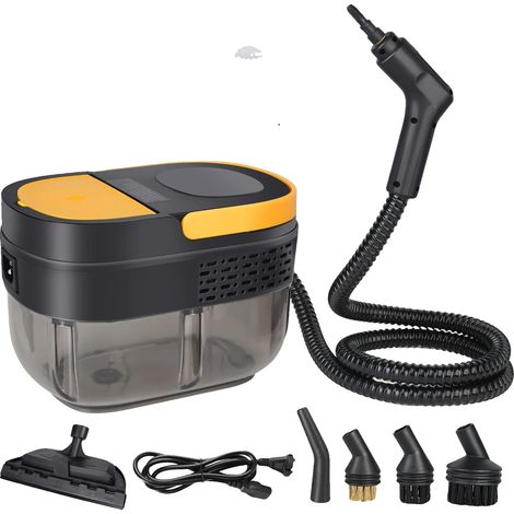 Nettoyeur à vapeur portatif, 2500W de puissance, capacité de 1600ml, JAUNE, 220V-240V Prise EU (1/2)
