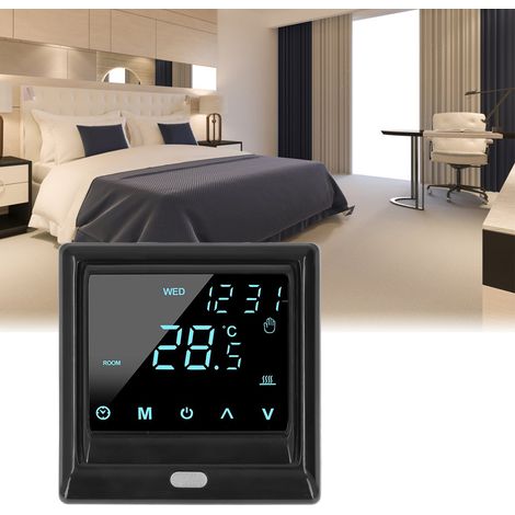 Graffiti Smart-Thermostat mit WLAN und Bluetooth für elektrische Fußbodenheizung, LCD-Temperaturanzeigefeld, Sprachsteuerung über die Graffiti-App, Fernbedienung, AC 85–250 V (1/5)