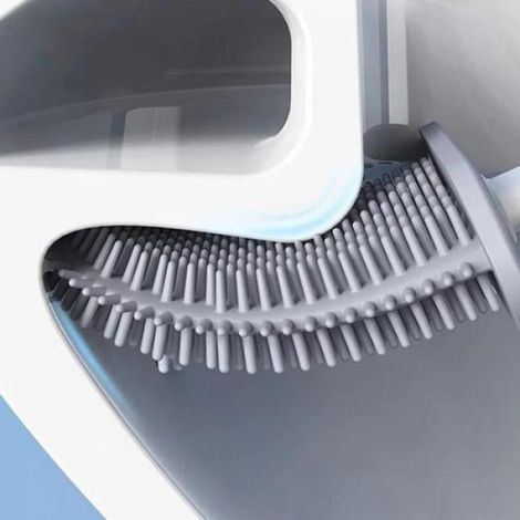 - TOILET BRUSH BLUE : Brosse WC Ultra Hygiénique en Silicone Flexible - Bleu (1/4)