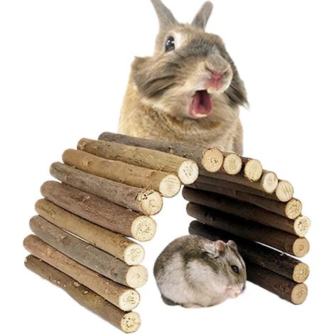 Pont D'Escalade Pour Animaux Échelle Divertissement Naturelle Portable En Jouet Pont Pour Animaux Pour Divertissement Exercice Cachette Recherche Nourriture Nidification Rongement Cage (1/5)