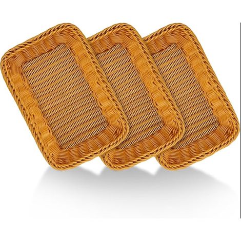 paniers à pain rectangulaires 30 x 20 x 7 cm Tressés Panier cadeau vide pour restaurant, servir, nourriture, maison et cuisine